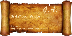 Grébel Andor névjegykártya
